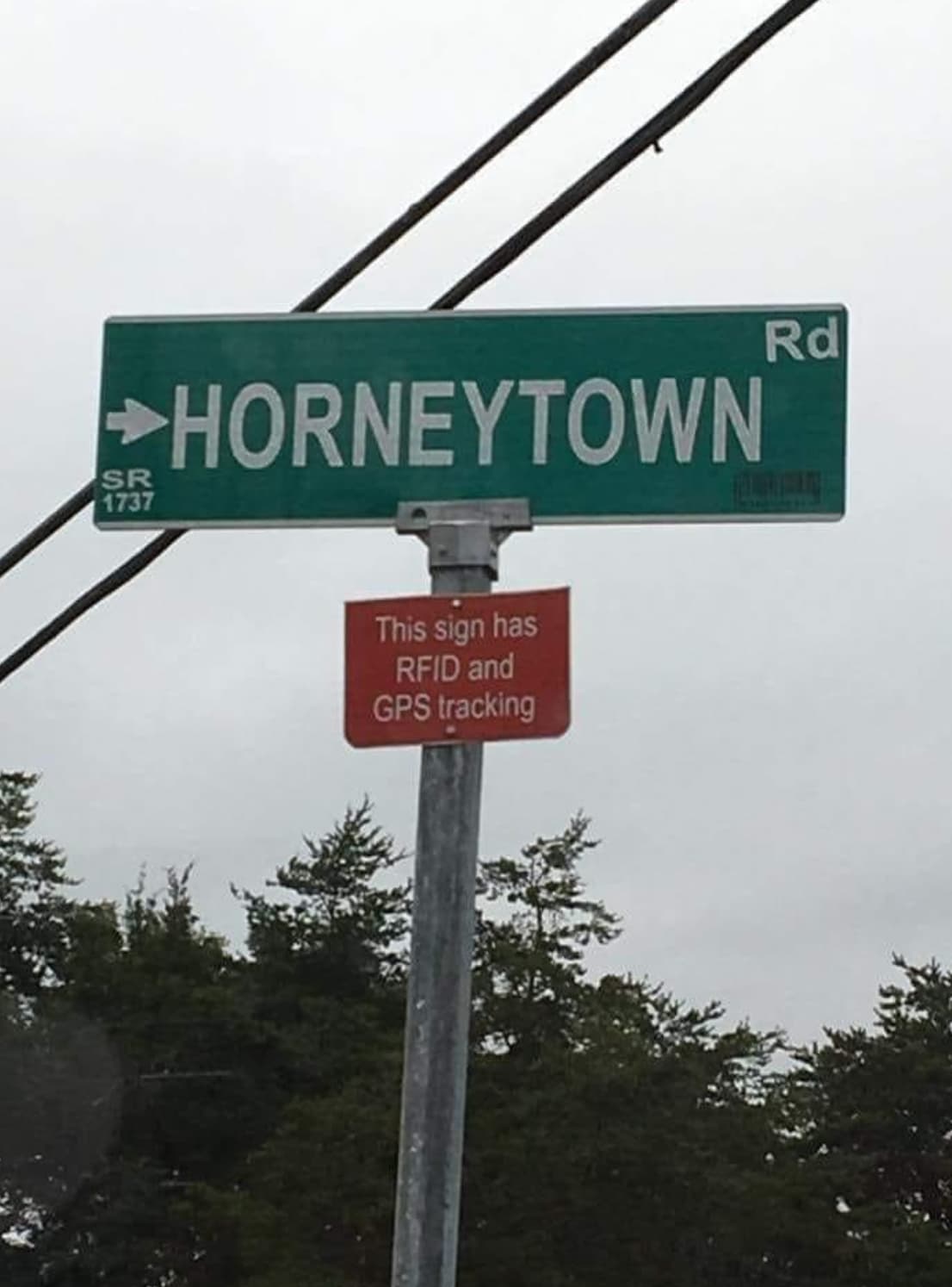 horneytown sign - Sr 1737 Horneytown Rd This sign has Rfid and Gps tracking